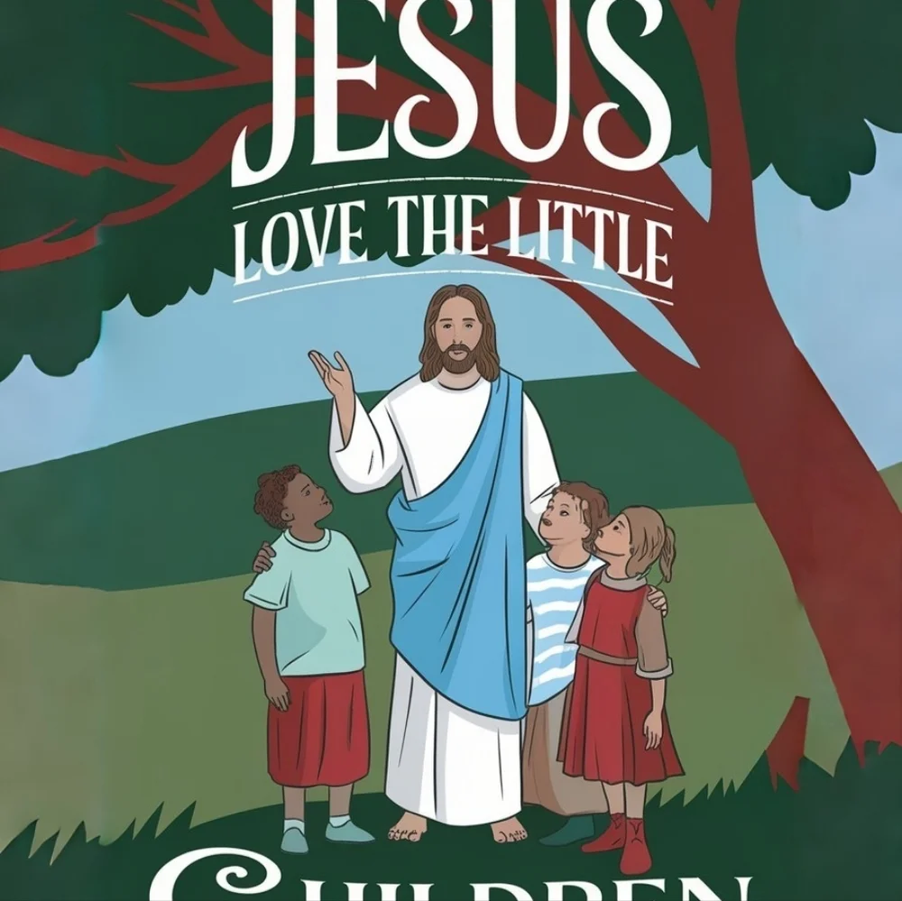 Jesus Loves The Little Children In A Glass Front Frame 8x10 Picture AI wall art